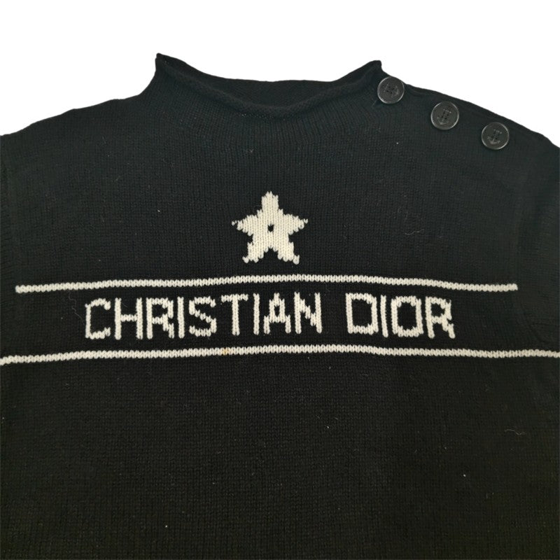 ディオール DIOR カシミヤロゴ ニットセーター 黒 
