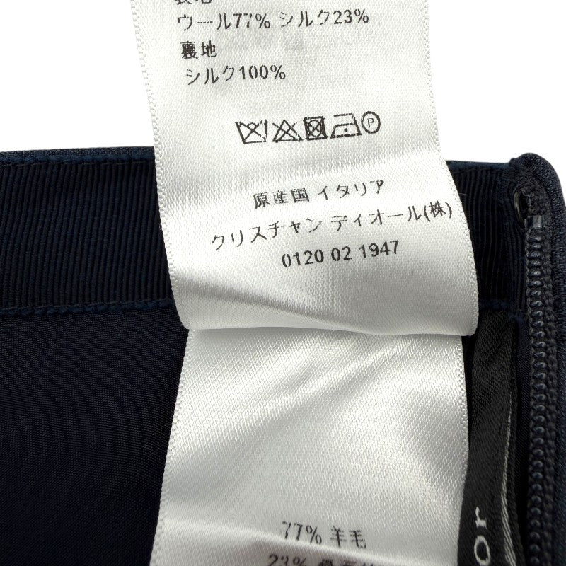 ディオール スカート ウール ネイビー レディース 