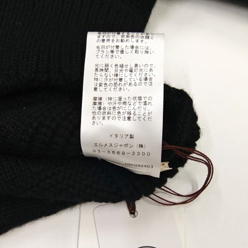 エルメス Hパターン ロゴニット ウール セーター ブラック レディース 