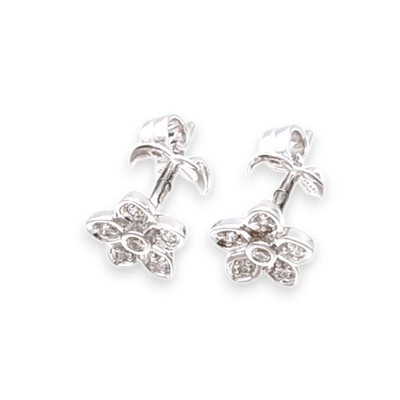 グラフ ワイルドフラワー プティ パヴェ ダイヤモンド スタッドイヤリング ピアス 0.08ct WG