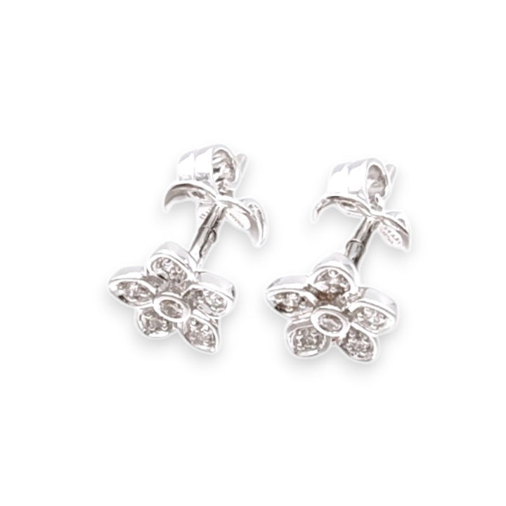 グラフ ワイルドフラワー プティ パヴェ ダイヤモンド スタッドイヤリング ピアス 0.08ct WG