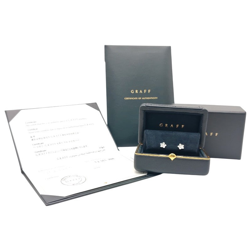 グラフ ワイルドフラワー プティ パヴェ ダイヤモンド スタッドイヤリング ピアス 0.08ct WG