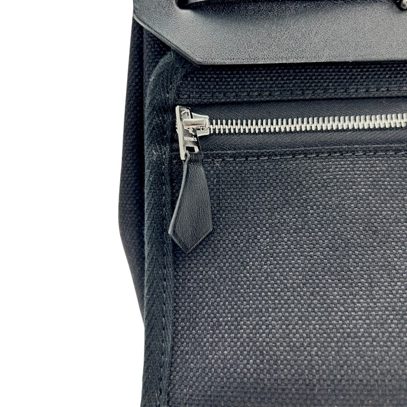 エルメス エールバッグジップ ミニ 20 トワル/レザー ブラック シルバー金具 G刻印
