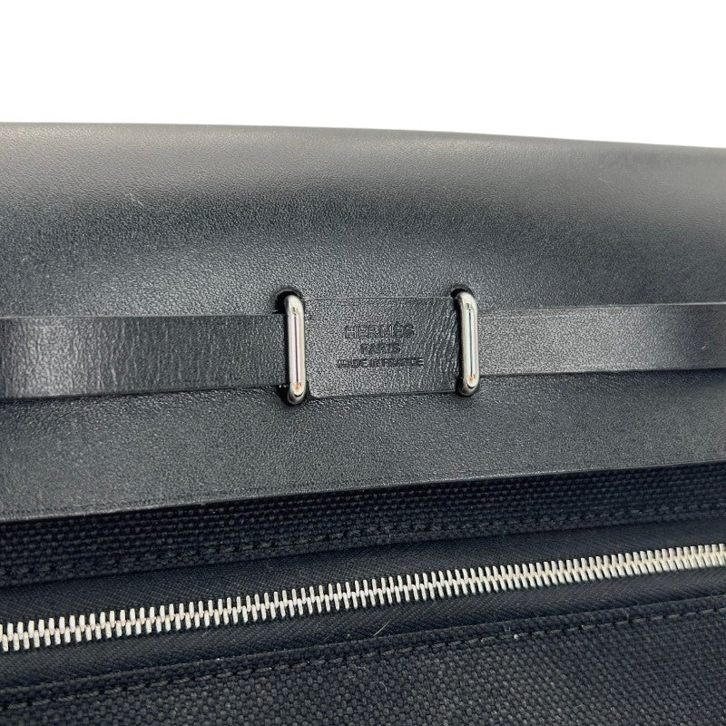 エルメス エールバッグジップ ミニ 20 トワル/レザー ブラック シルバー金具 G刻印