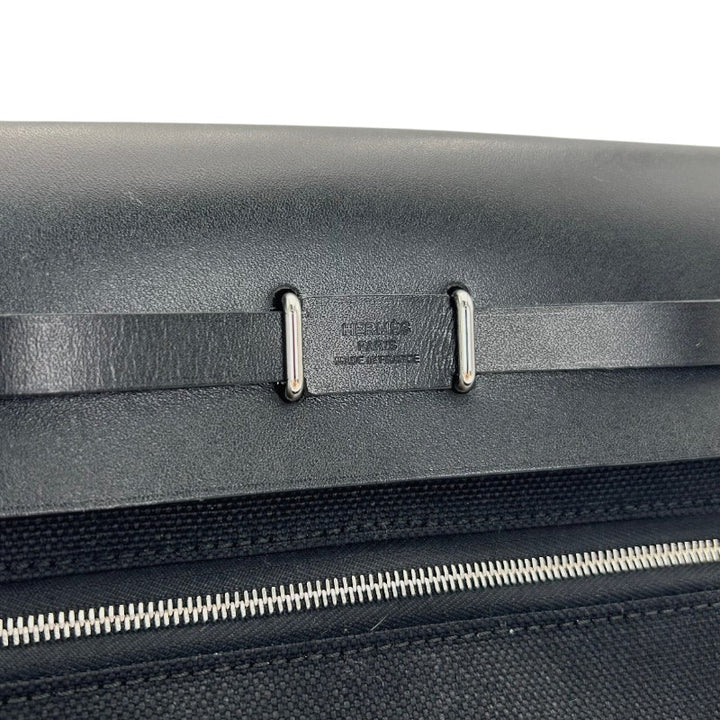 エルメス エールバッグジップ ミニ 20 トワル/レザー ブラック シルバー金具 G刻印