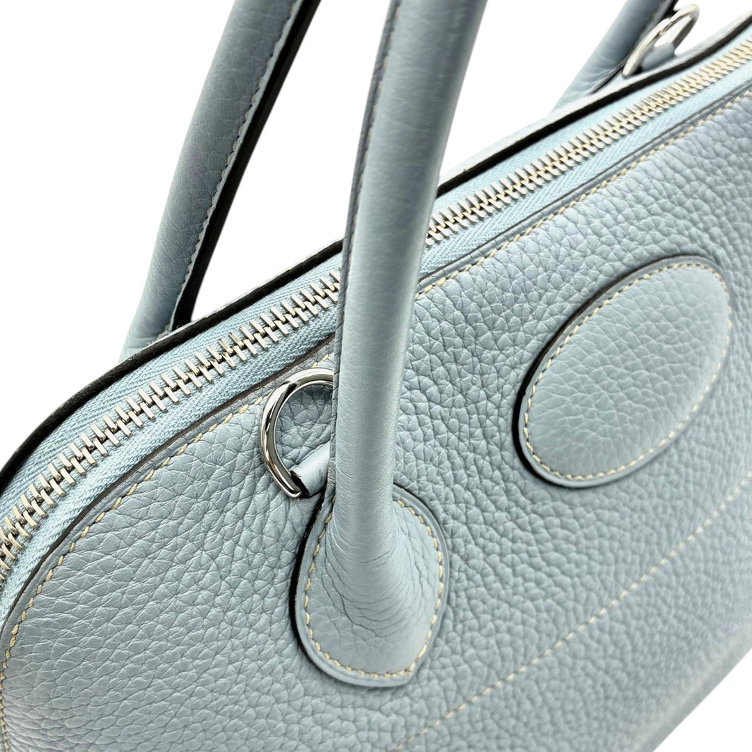 エルメス ボリード31 トリヨン ブルーラン シルバー金具 □Q刻印