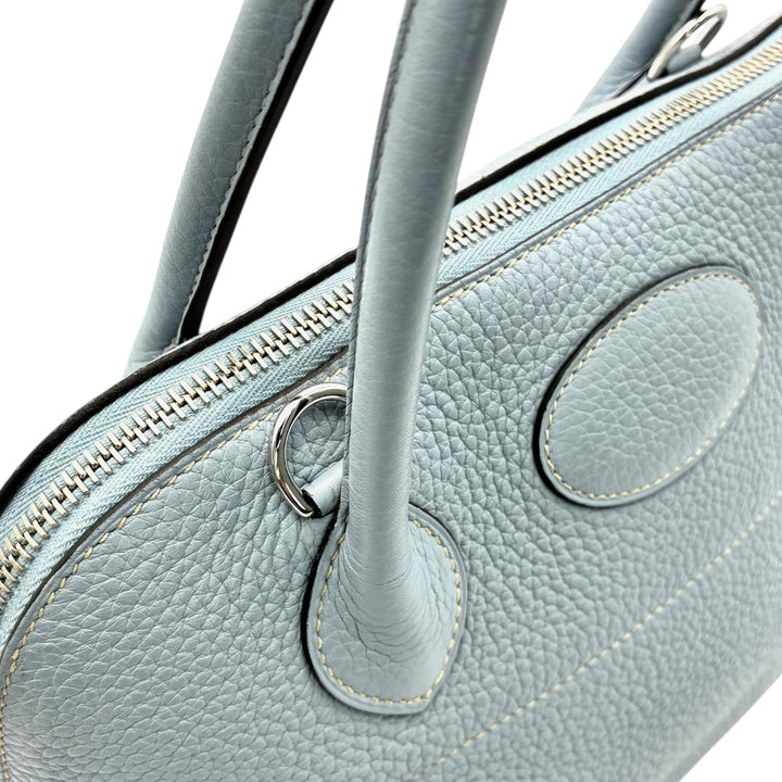 エルメス ボリード31 トリヨン ブルーラン シルバー金具 □Q刻印