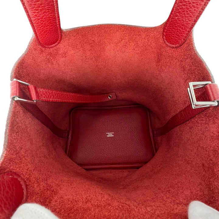エルメス ピコタンロック PM 18 トリヨン ルージュガランス シルバー金具 □L刻印