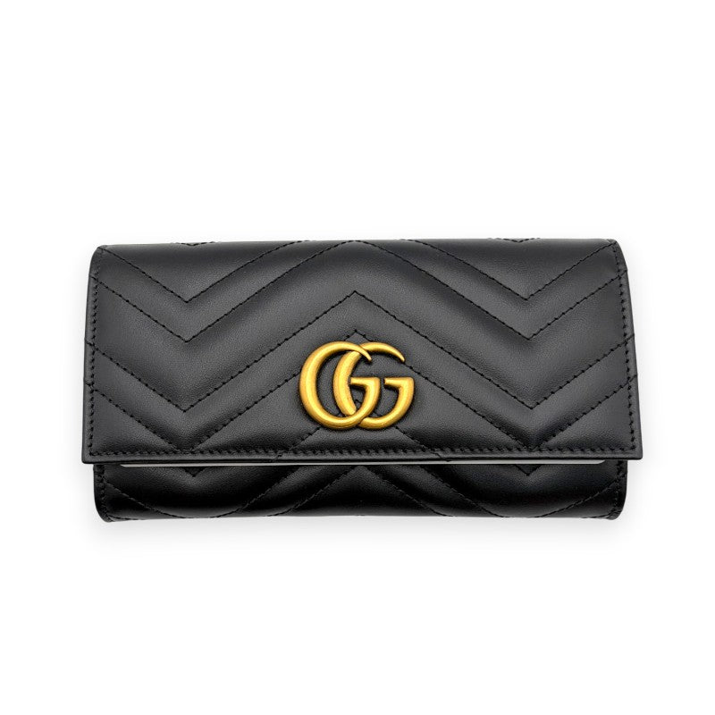 グッチ GGマーモント ダブルG コンチネンタルウォレット 長財布 ブラック 443436
