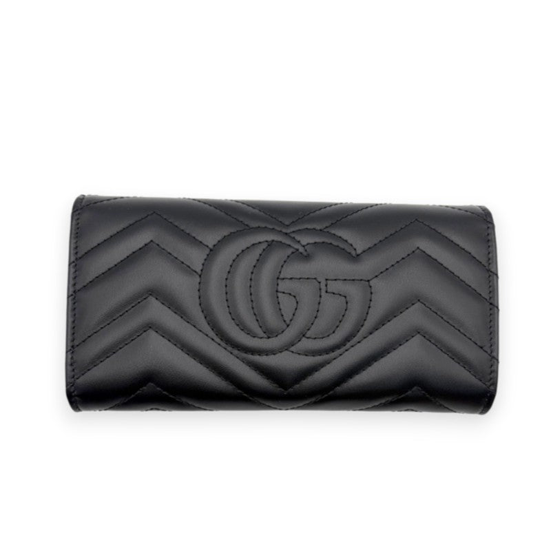 グッチ GGマーモント ダブルG コンチネンタルウォレット 長財布 ブラック 443436