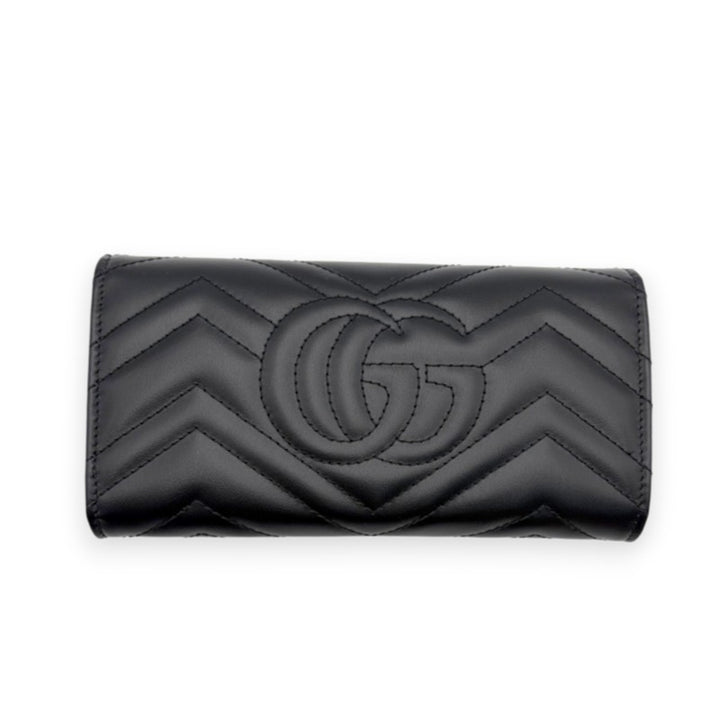 グッチ GGマーモント ダブルG コンチネンタルウォレット 長財布 ブラック 443436