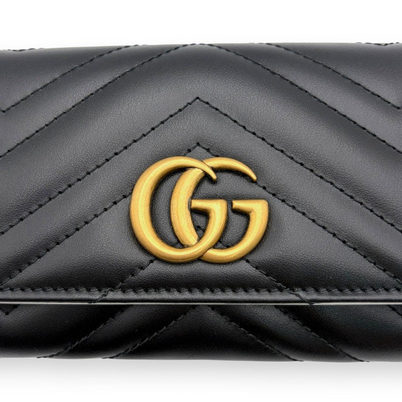グッチ GGマーモント ダブルG コンチネンタルウォレット 長財布 ブラック 443436