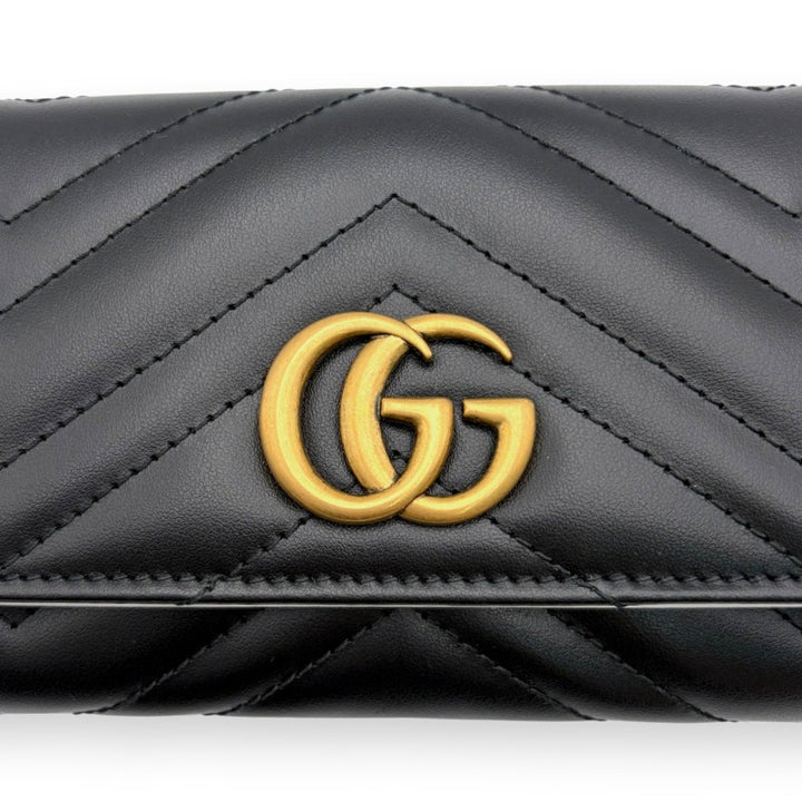 グッチ GGマーモント ダブルG コンチネンタルウォレット 長財布 ブラック 443436