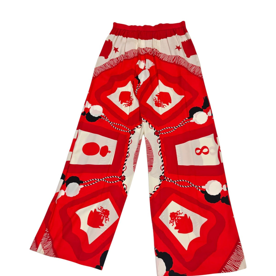 エルメス シルクパンツ レッド レディース 