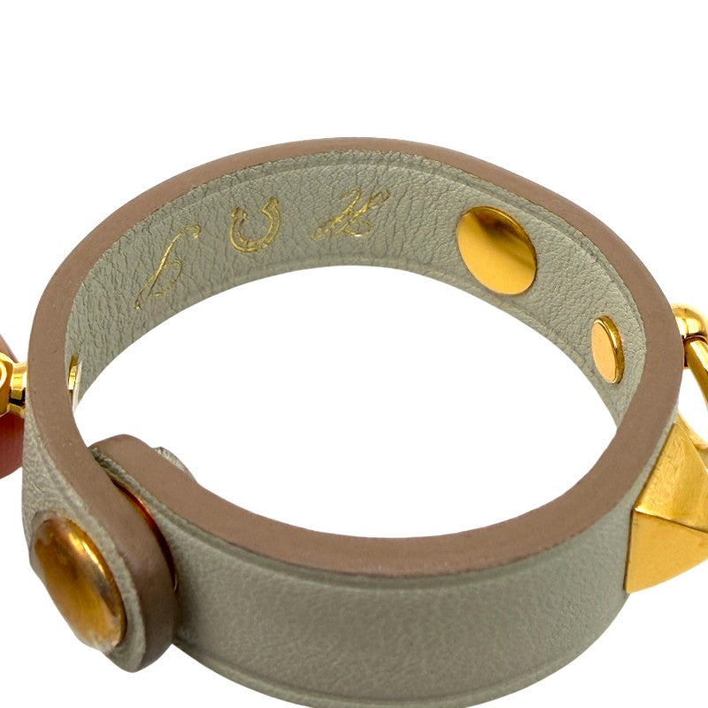 エルメス リヴァル グローブホルダー スイフト パールグレー ゴールド金具 イニシャル入り