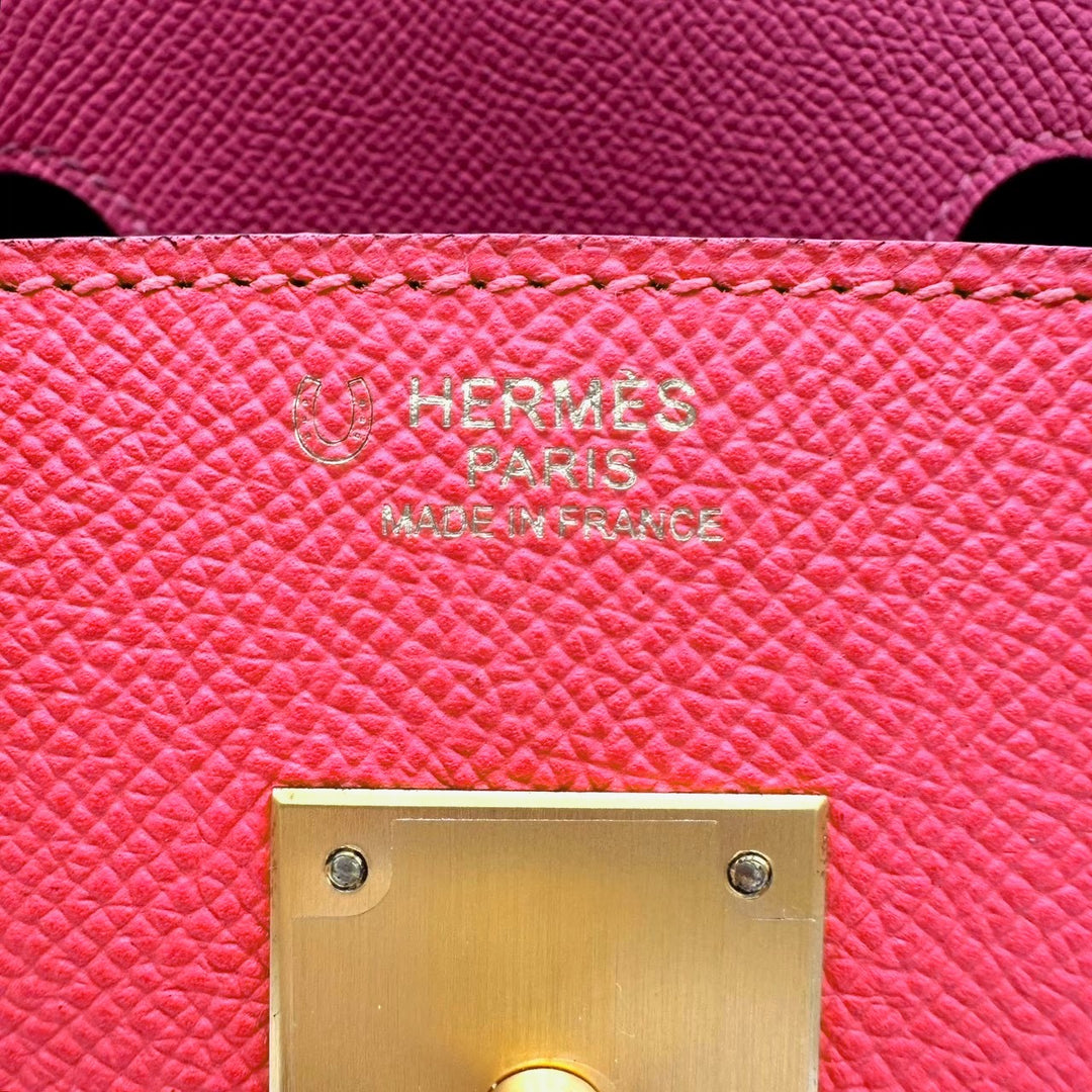 エルメス バーキン30 パーソナル エプソン ローズアザレ/グリムエット マットG金具 A刻印