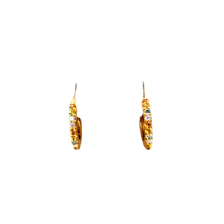ポンテヴェキオ フープピアス K18YG ダイヤ/カラーサファイア 0.01ct/D0.01/S0.06ct