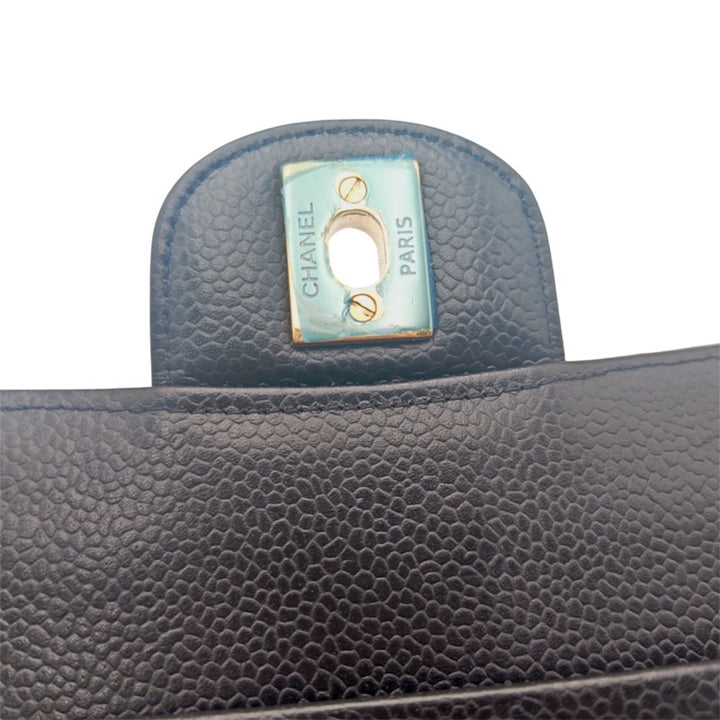 シャネル マトラッセ25 Wチェーンショルダーバッグ キャビア ブラック ゴールド金具 A01112