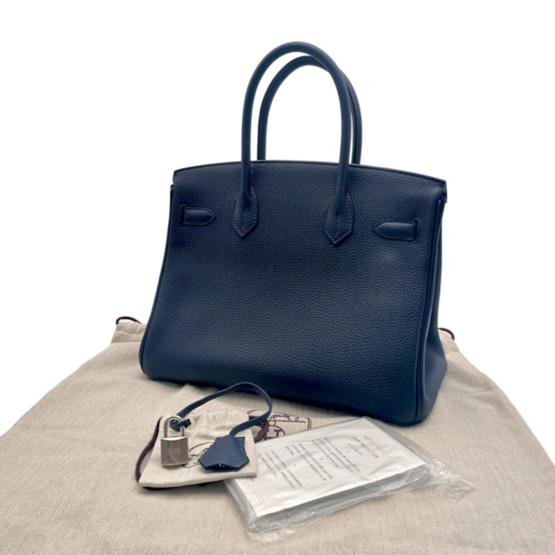 エルメス バーキン30 トゴ ブルーニュイ シルバー金具 D刻印