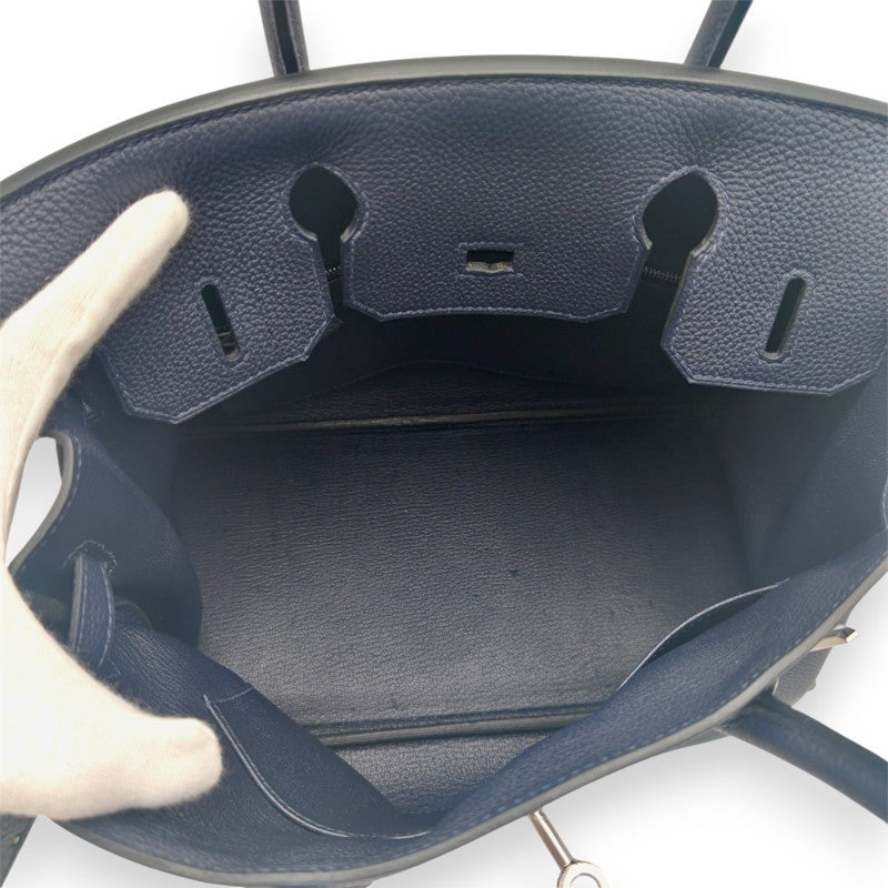 エルメス バーキン30 トゴ ブルーニュイ シルバー金具 D刻印