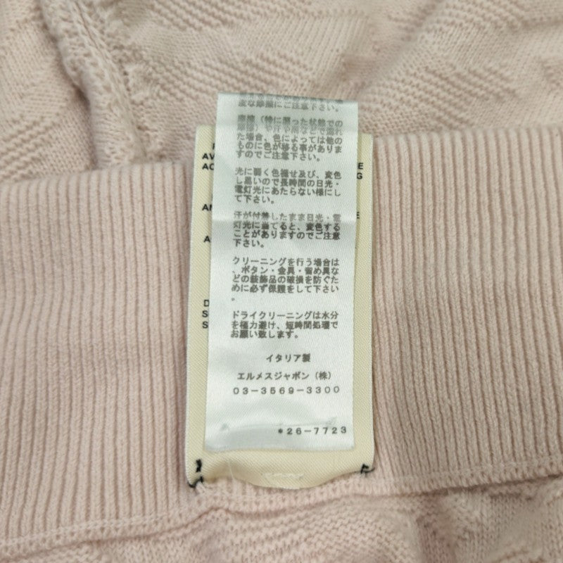 エルメス リブニットパンツ ヴァージンウール ピンク 2E2411DE 