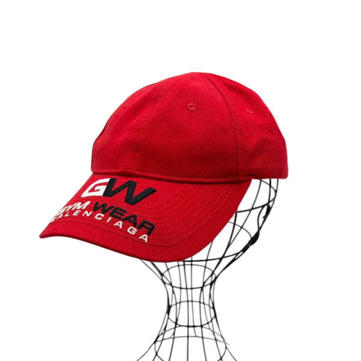 バレンシアガ GYM WEAR キャップ コットン レッド Lサイズ