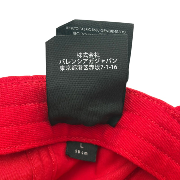 バレンシアガ GYM WEAR キャップ コットン レッド Lサイズ