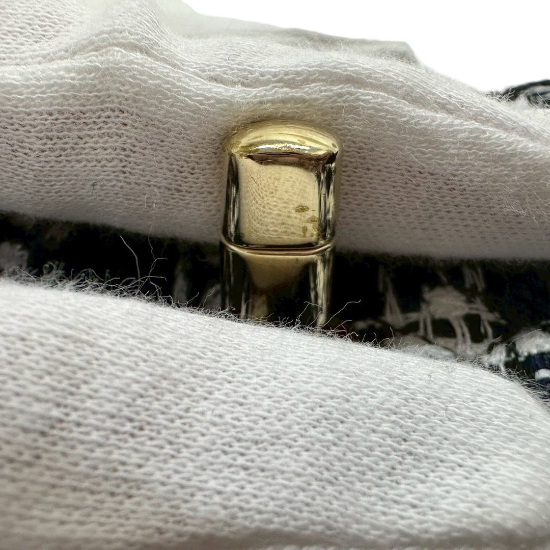 CHANEL / シャネル　マトラッセ ツイード チェーンバッグ G金具 ブラック×ネイビー