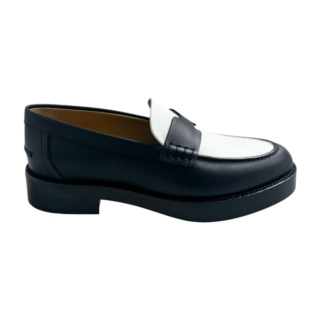 HERMES / エルメス　ローファー 革靴 バイカラーモカシン《アワー》I36