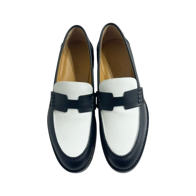 HERMES / エルメス　ローファー 革靴 バイカラーモカシン《アワー》I36
