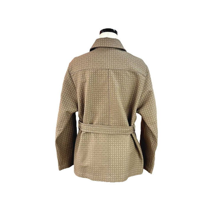 HERMES / モザイクベルト付きショートコート 36