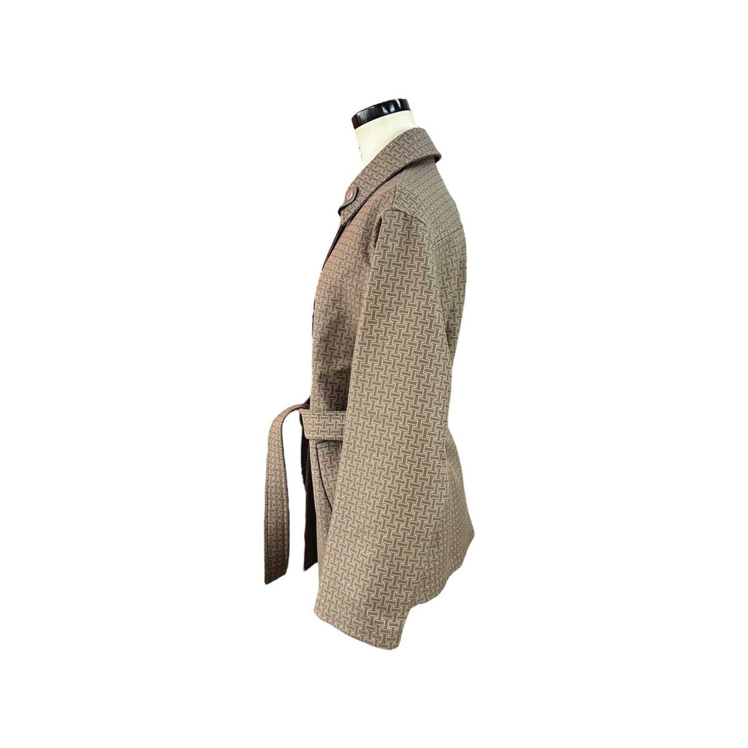 HERMES / モザイクベルト付きショートコート 36