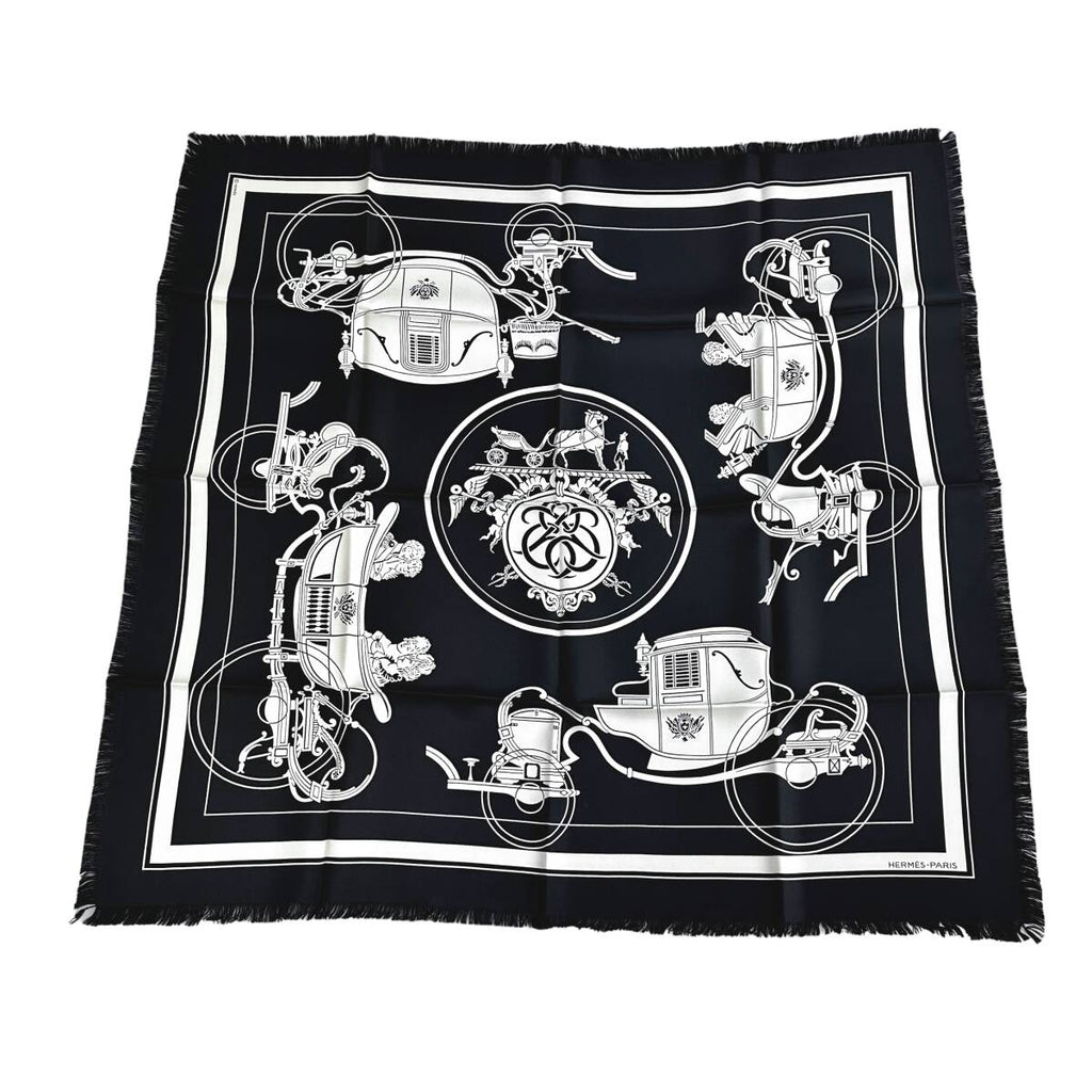 HERMES / カレH80《エクスリブリス》フリンジ付き ノワール – ブランド