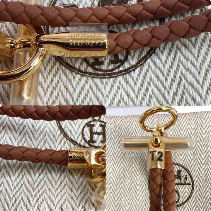 HERMES / レザーブレスレット《グレナン》ドゥブルトゥール