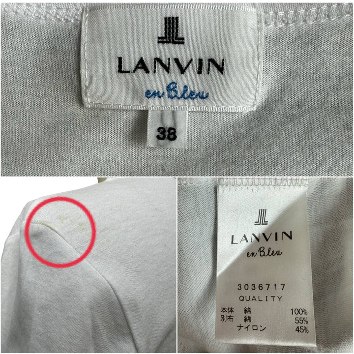 LANVIN EN BLEU / リボン風装飾付きTシャツ 38