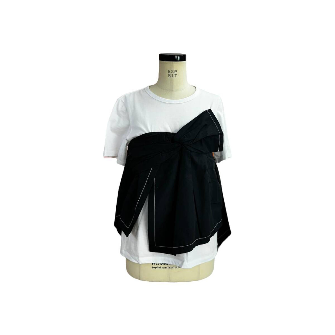 LANVIN EN BLEU / リボン風装飾付きTシャツ 38