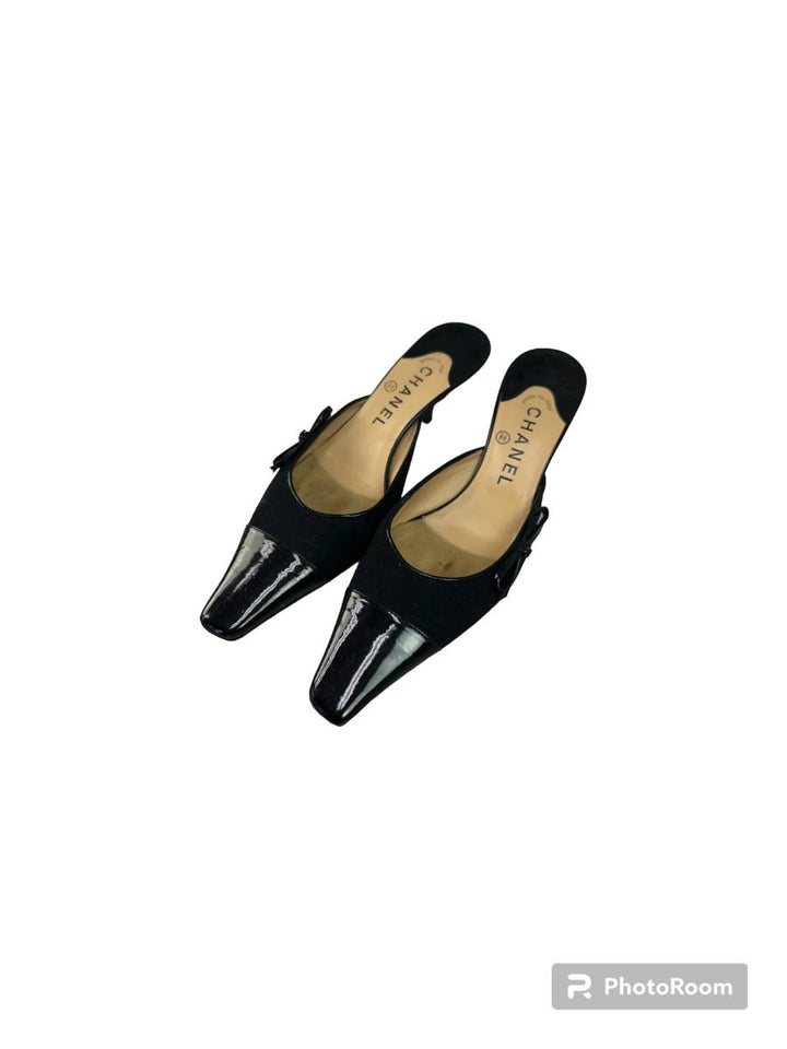 CHANEL / ボウタイスライドミュール 37