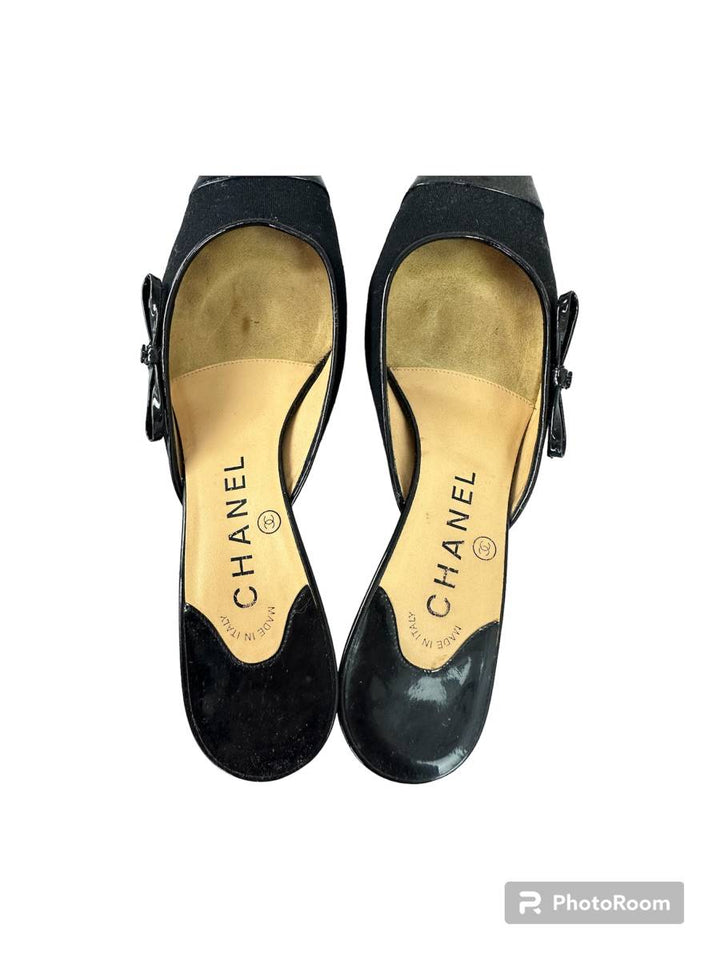 CHANEL / ボウタイスライドミュール 37