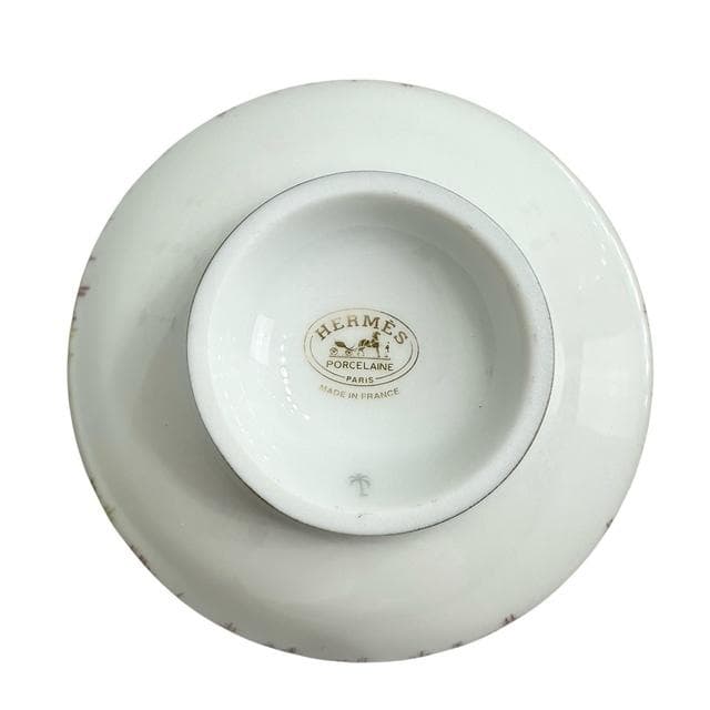 HERMES / エルメス　ボウル ボルドー × ゴールド《ヴォヤージュ アン イカット》